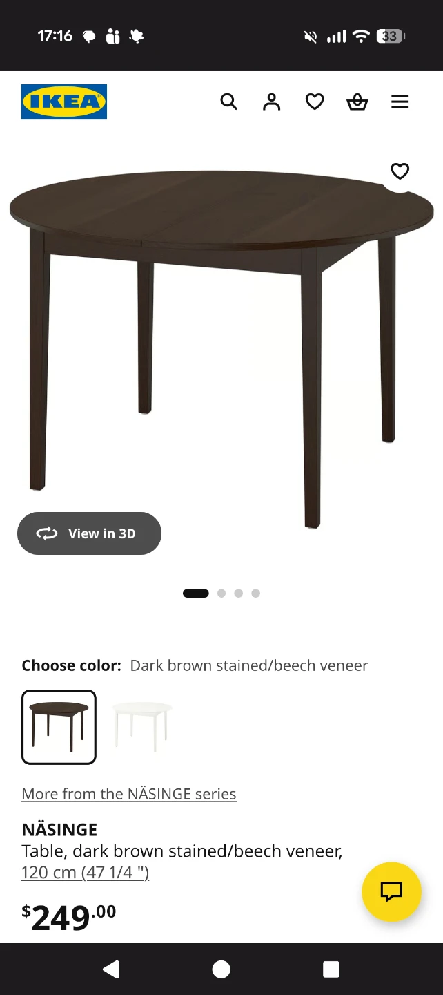 IKEA NÄSINGE Dining Table - Dark Brown - photo 3