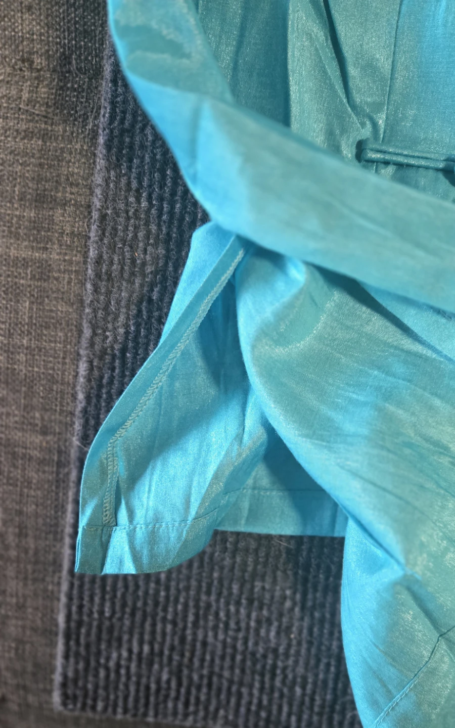 Turquoise silk sleeveless blouse 3XL - photo 4