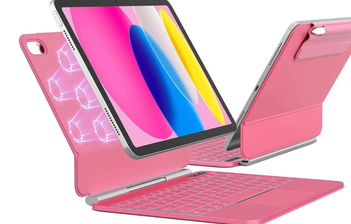 Pink iPad 10th Gen Case with Magic Keyboard & Trackpad