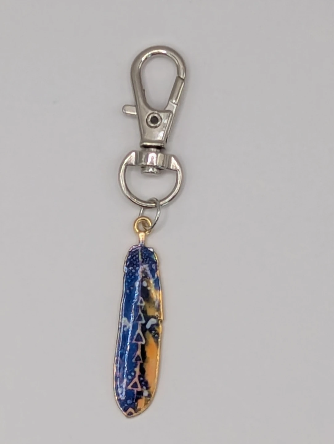Enamel Feather Charm with Lobster Clasp