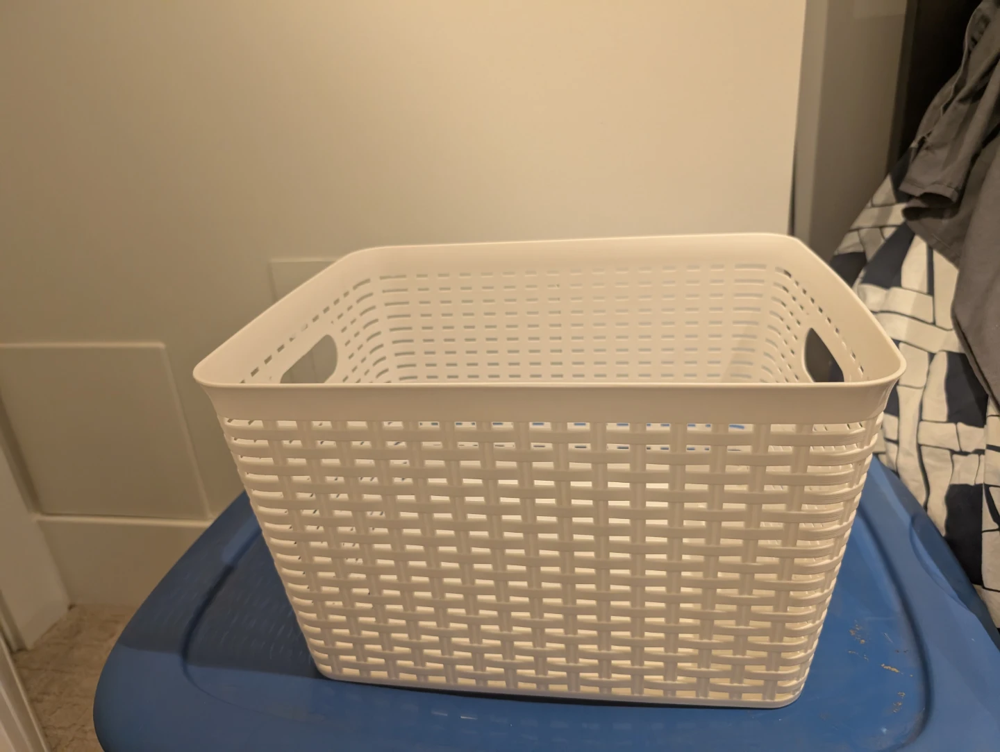 White Storage Basket with Handles - photo 4