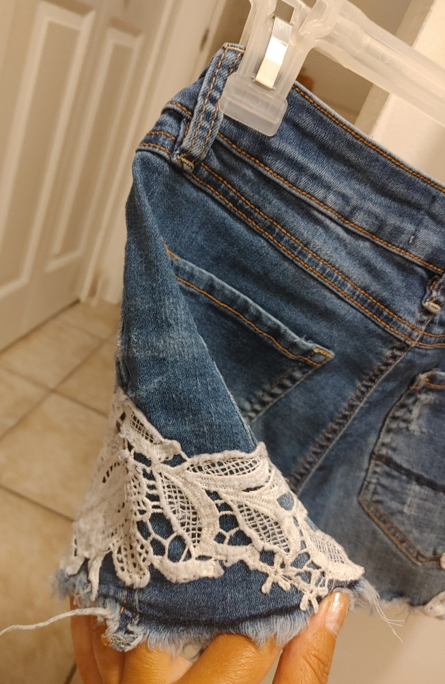Eighty Two Arlene Denim Shorts with Lace size 05 - photo 5