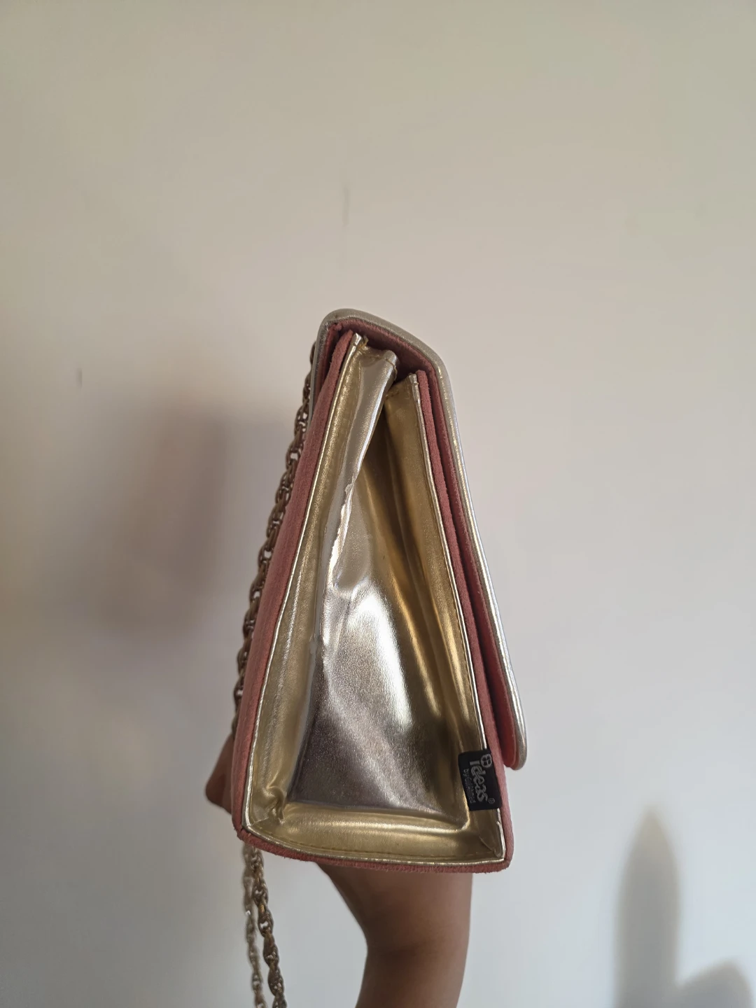 Peach and Gold Purse with Chain Strap - photo 2