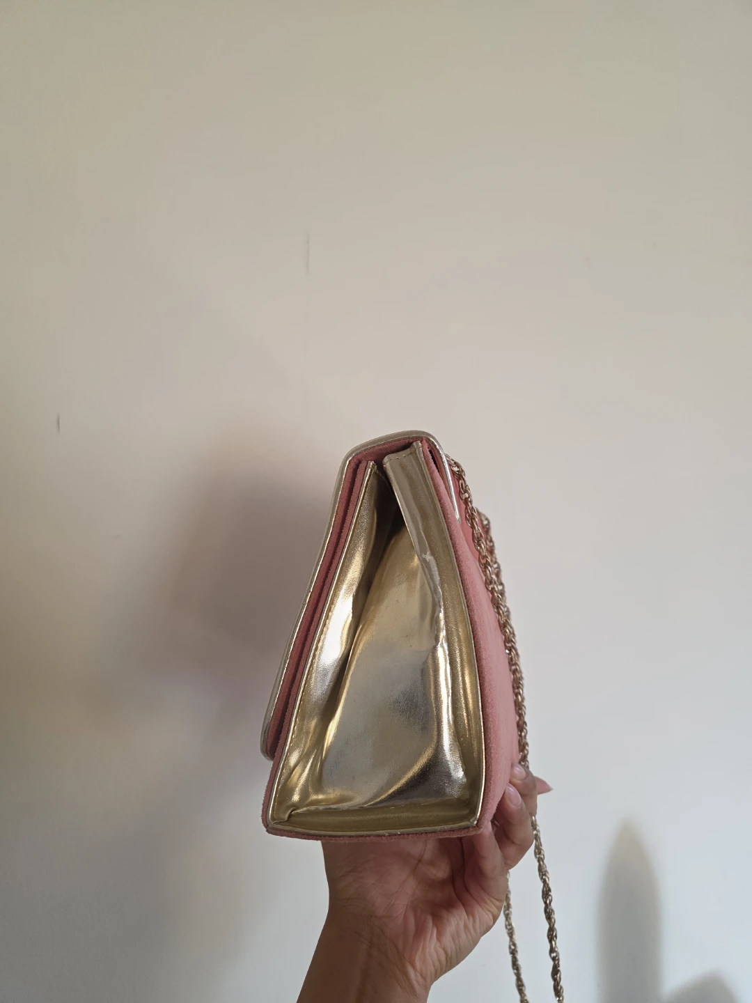 Peach and Gold Purse with Chain Strap - photo 3