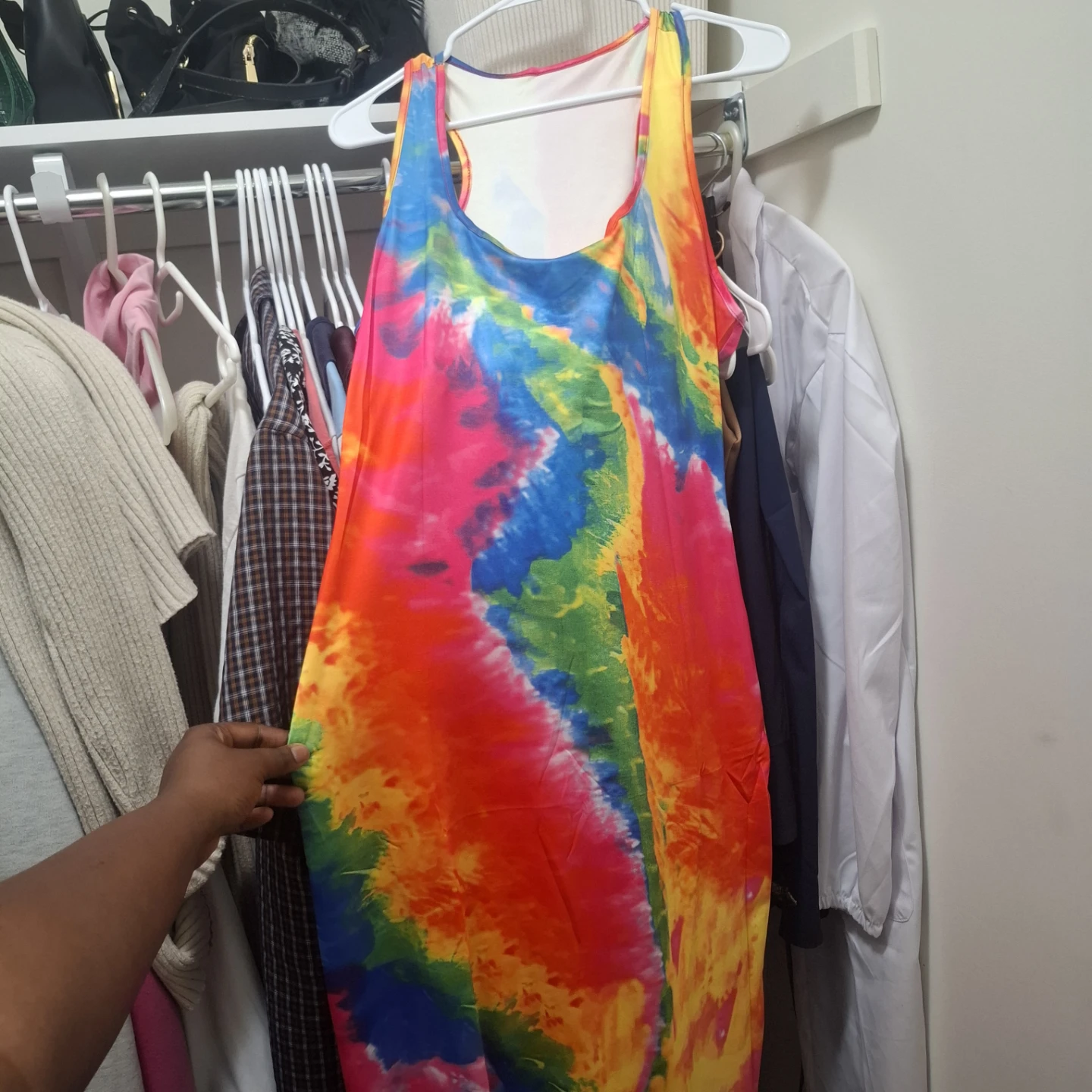Tie-dye tank dress