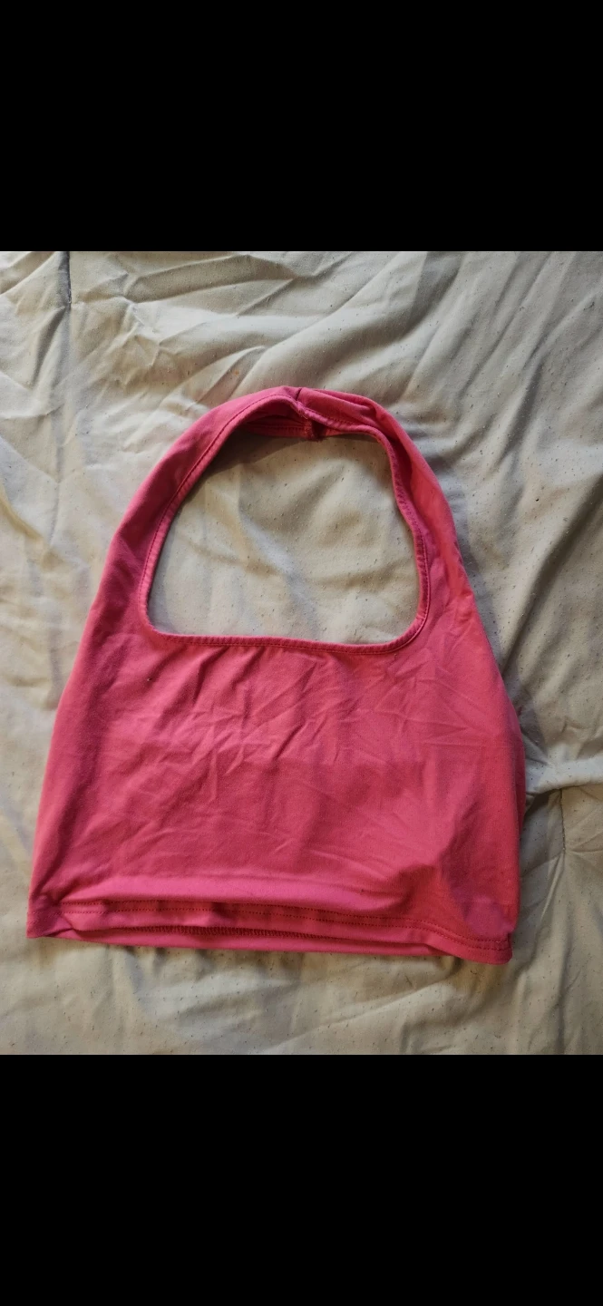 Pink halter neck crop top size medium