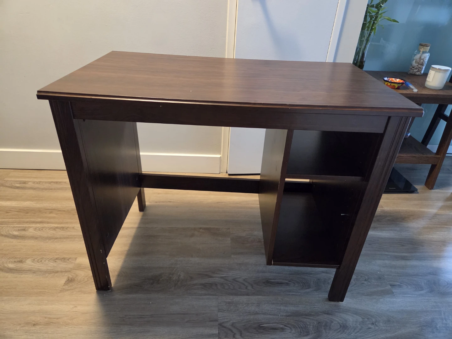Dark Brown Desk with Shelving