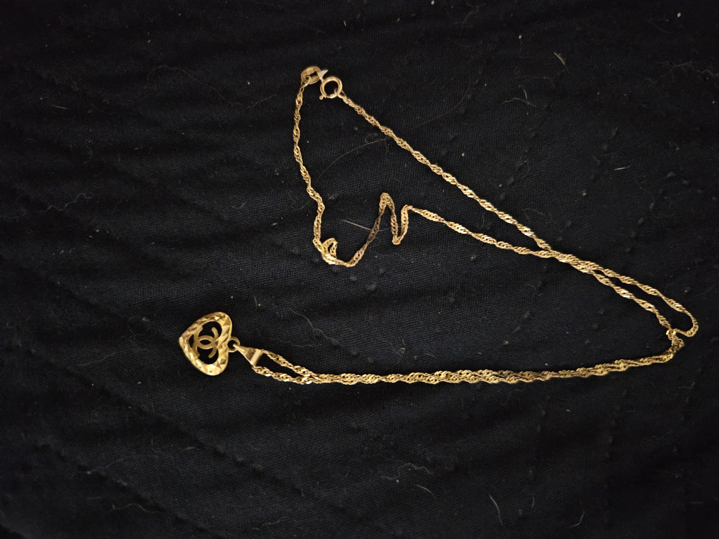 18K Gold CHANEL pendant with 14k gold rope style chain - photo 2