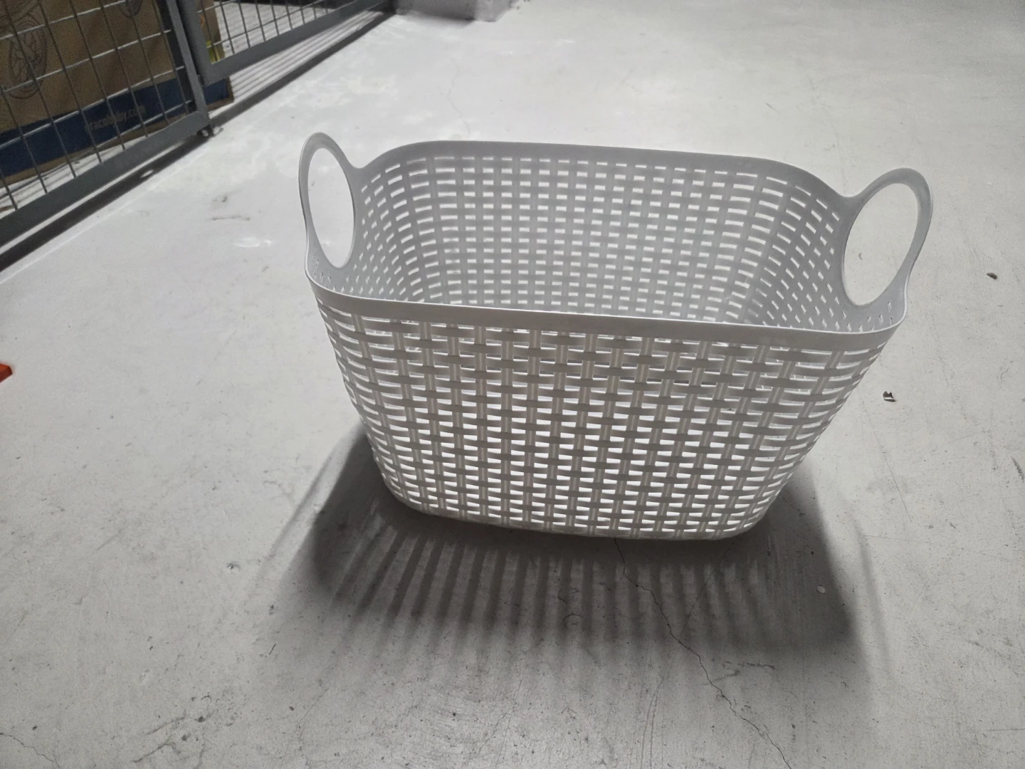 White Storage Basket with Handles - photo 3
