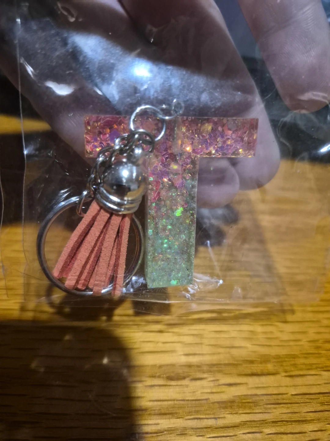 Letter T Keychain with Tassel - photo 2