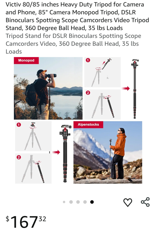 Victiv 85" Camera Monopod Tripod - photo 4