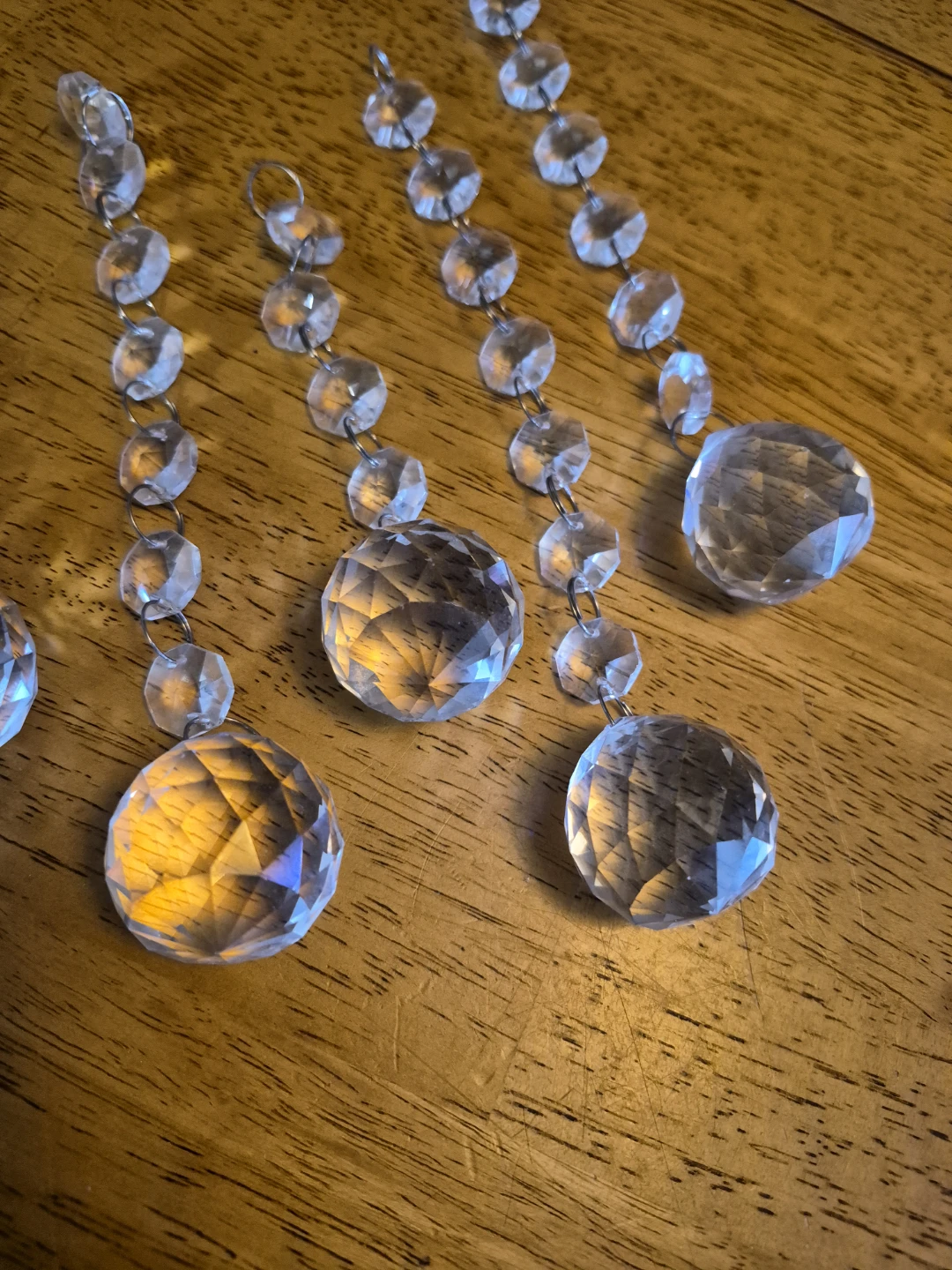 Misc. Lot of 6... 1 1/2" Crystal Glass Pendants - photo 3
