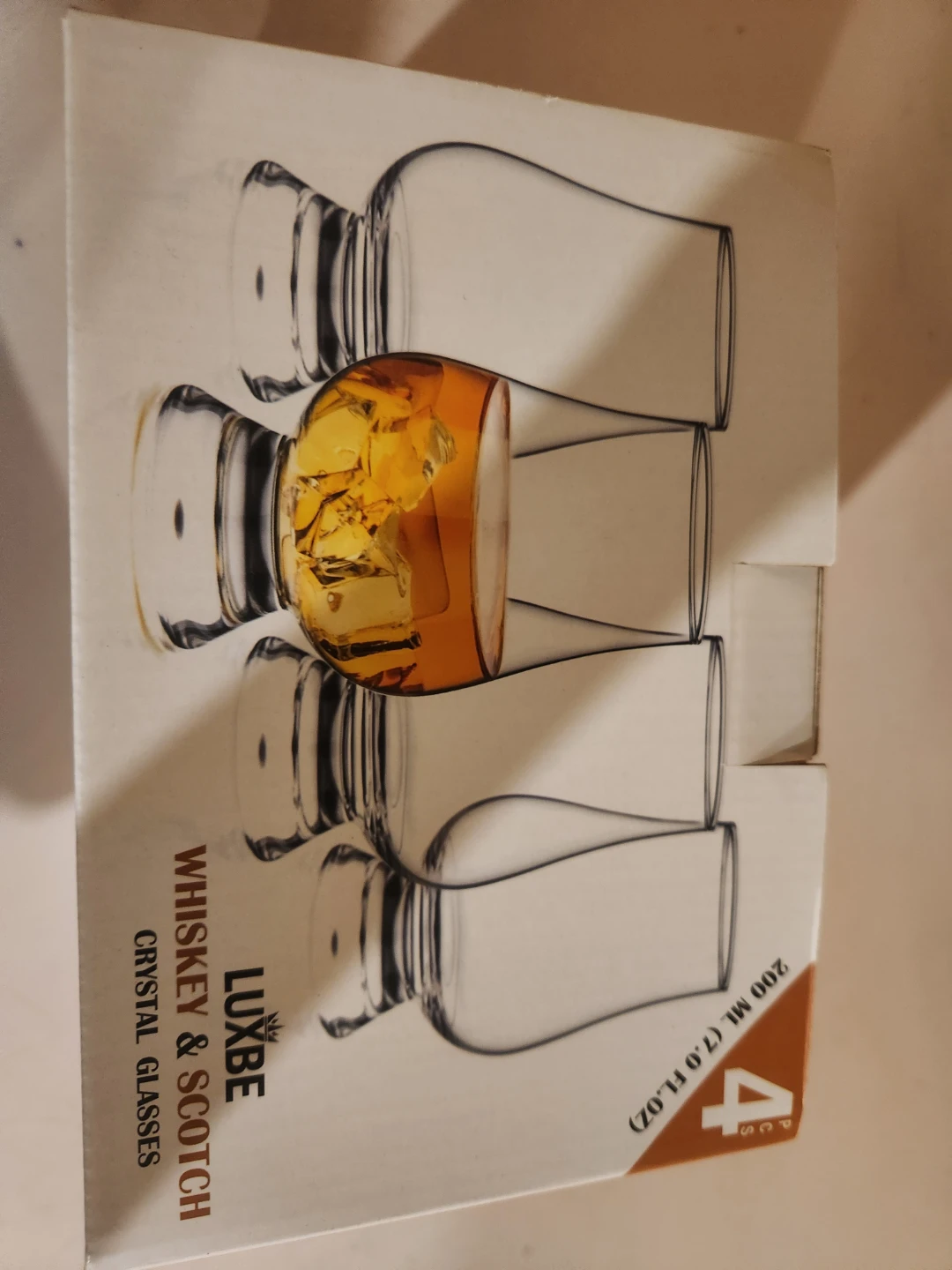 Luxe Whiskey & Scotch Crystal Glasses - Set of 4