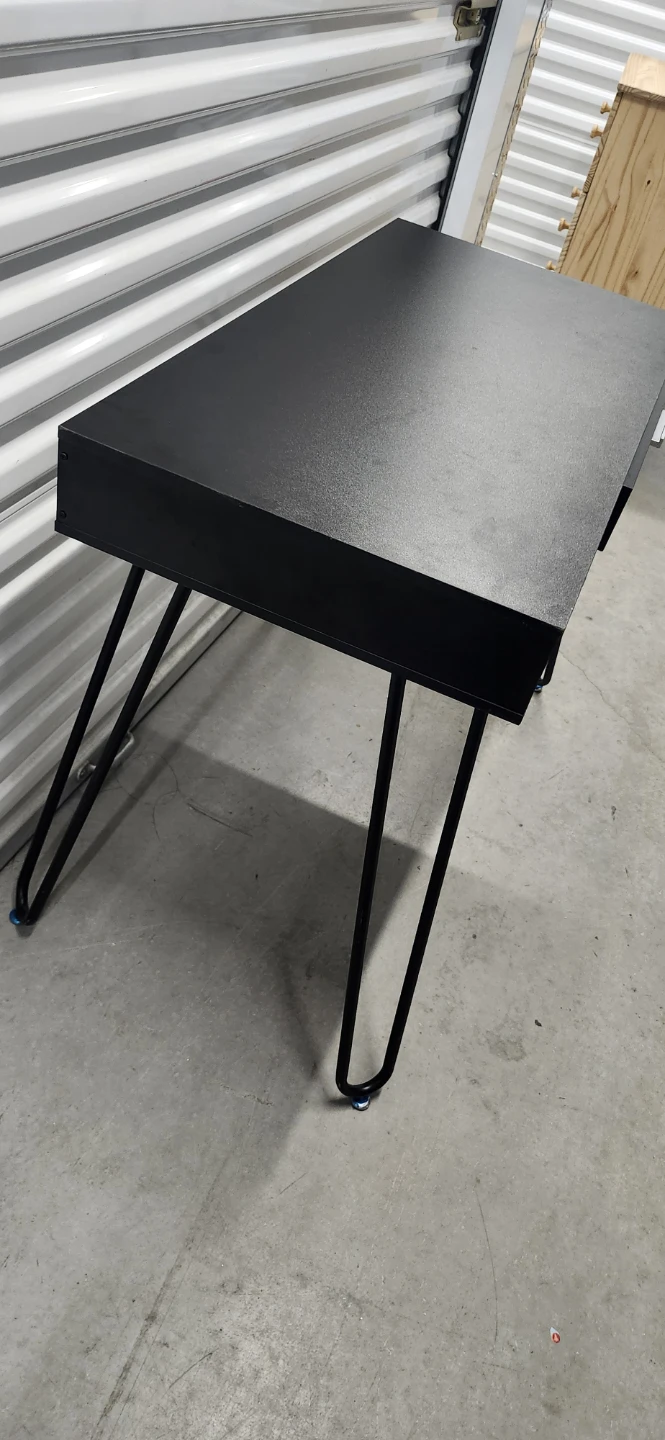Black desk with hairpin legs - photo 3