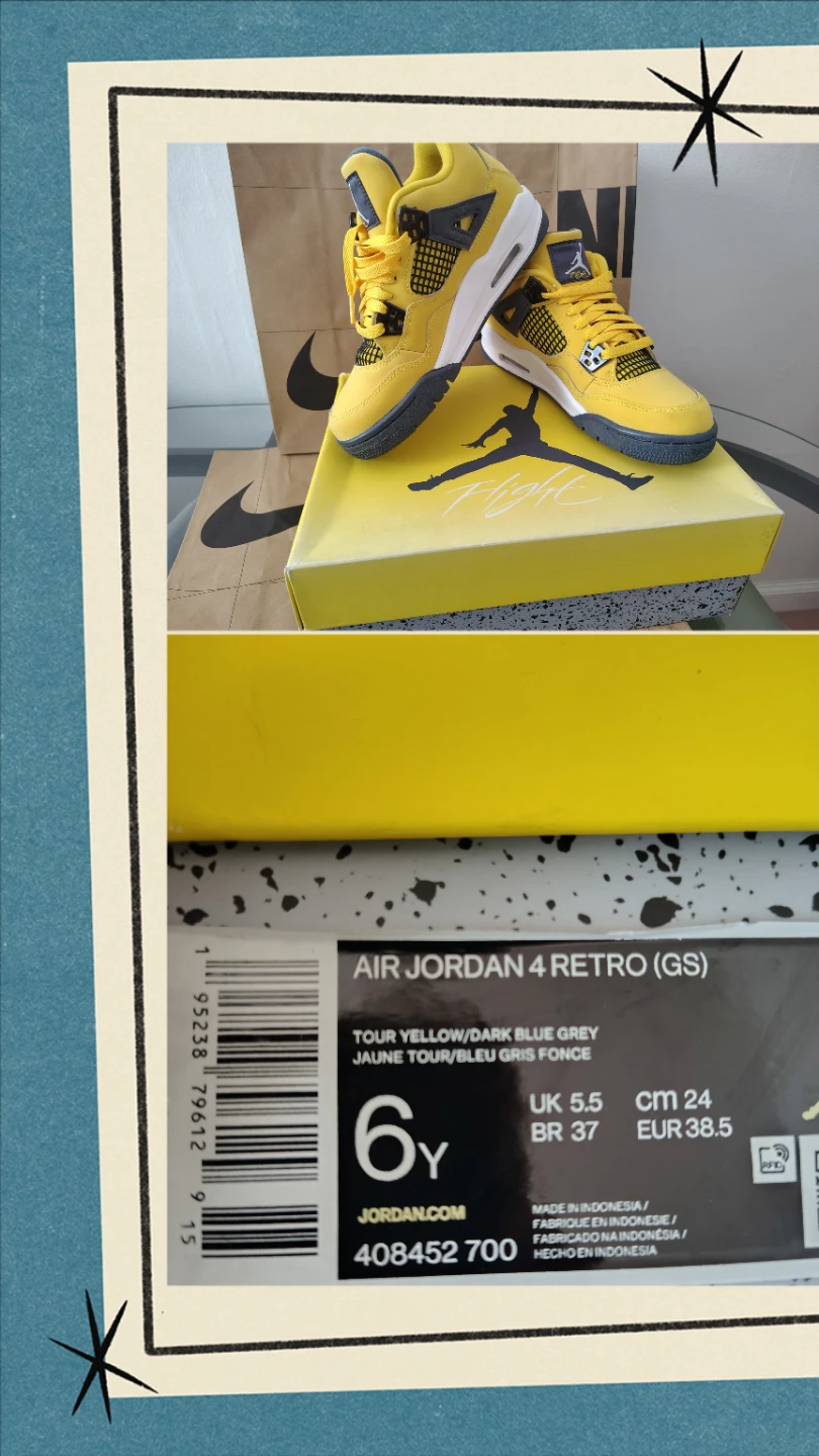 Air Jordan 4 Retro (GS) Tour Yellow
