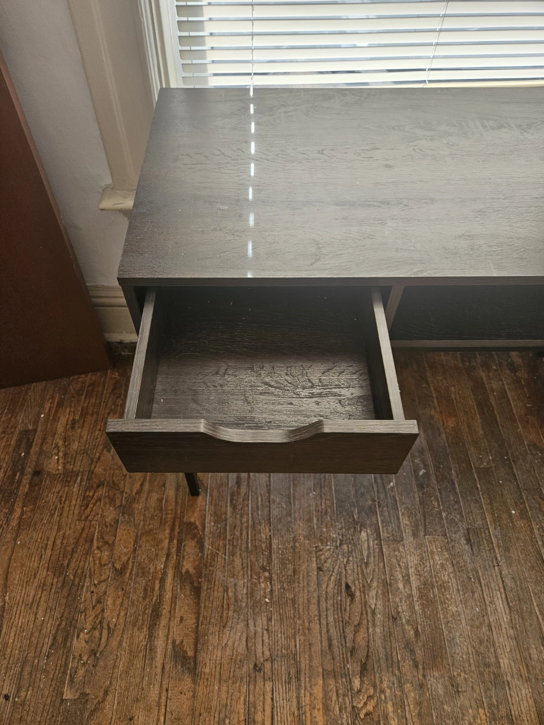 Dark Wood Desk with Drawer - photo 3