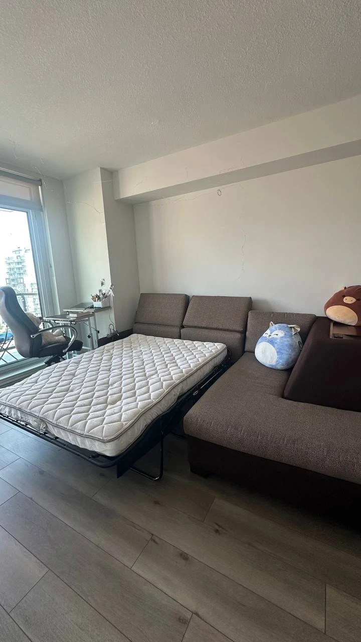 Brown Sectional Sofa Bed with Pull-out Mattress