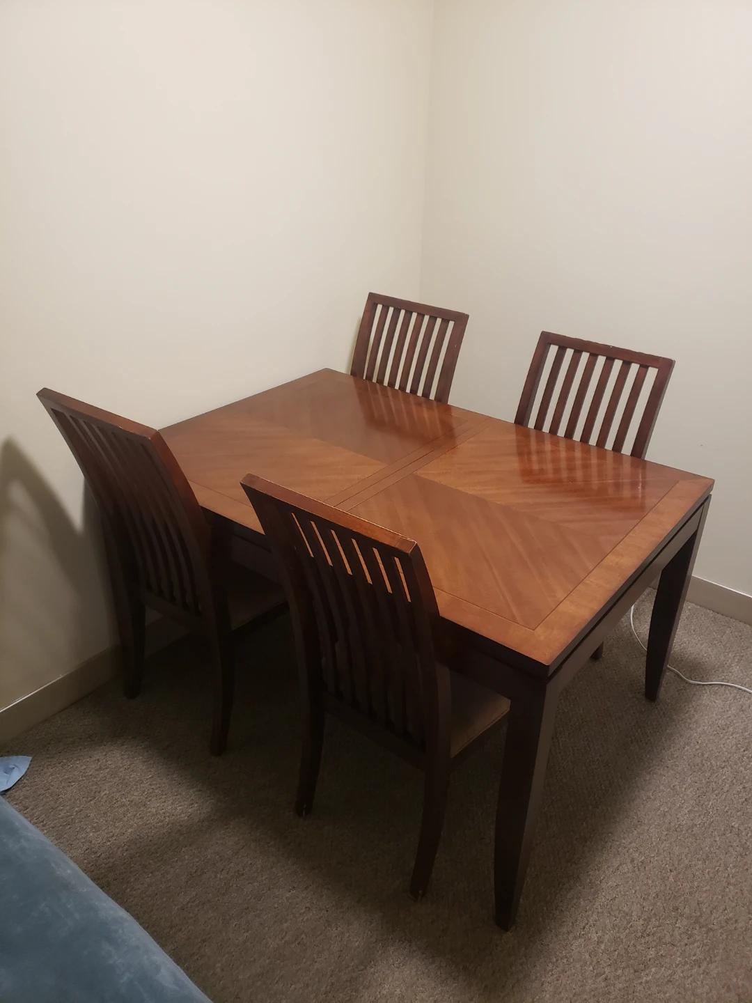 Wooden Dining Table with 4 Chairs