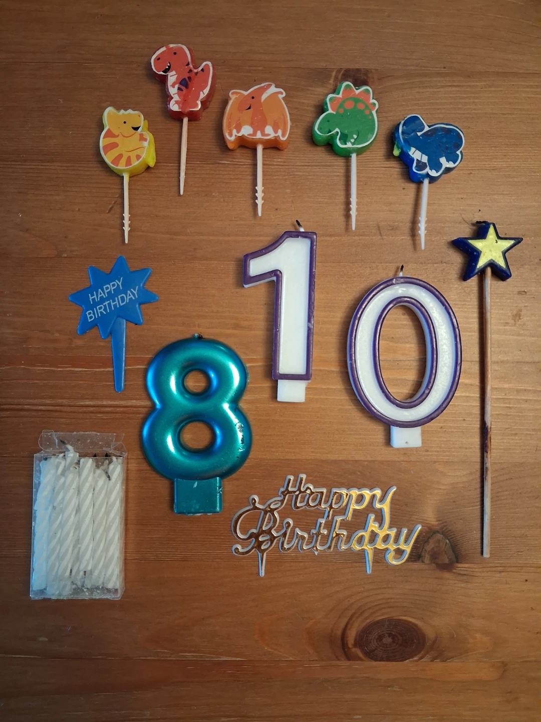 Birthday Candles and Cake Topper Set
