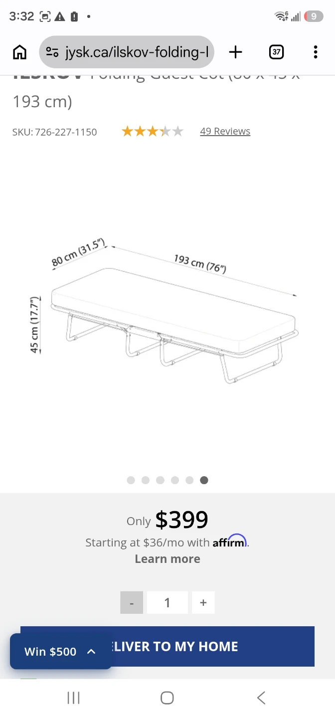 JYSK ILSkOV Folding Guest Cot - photo 4