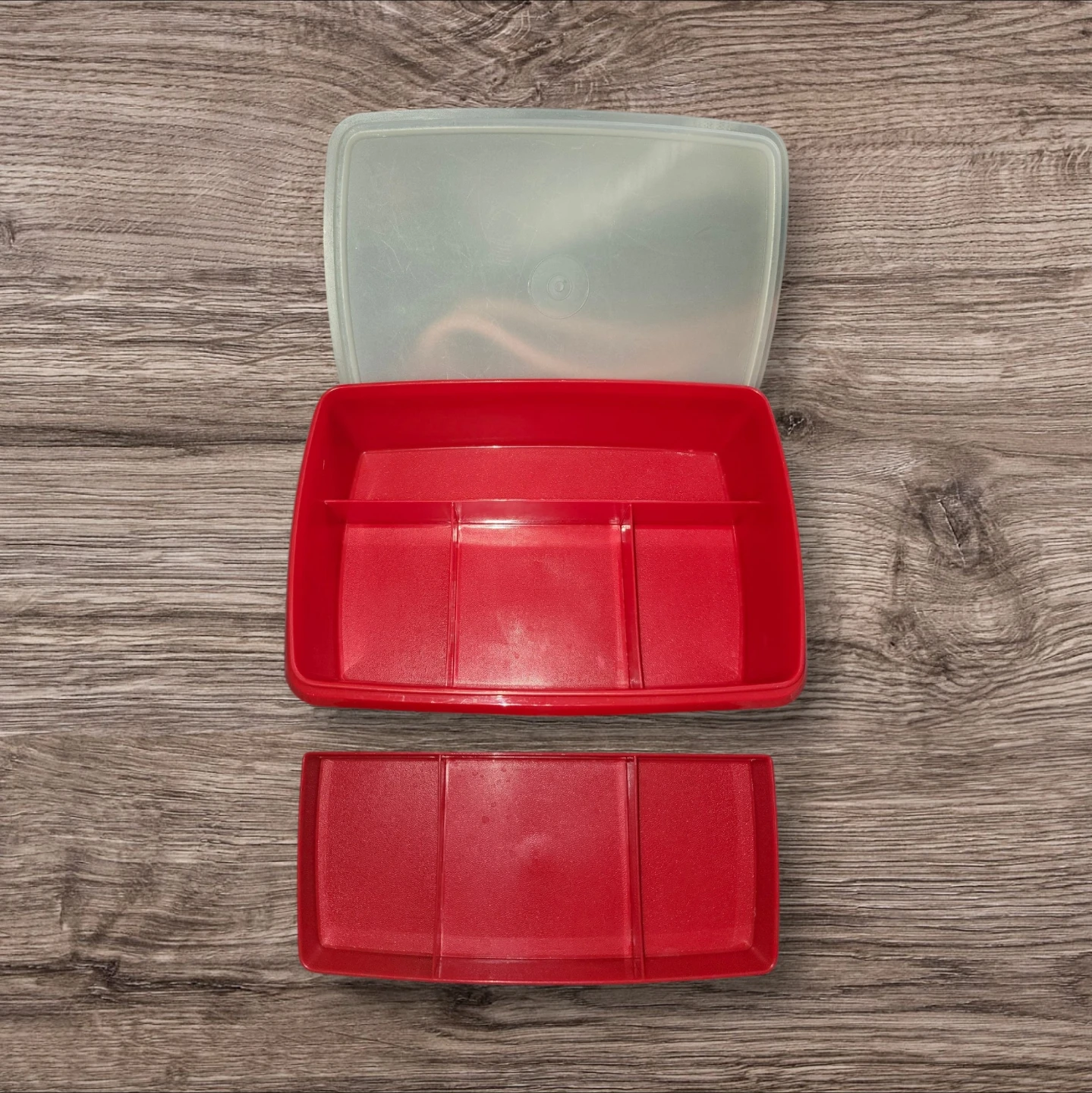 Vintage Red Tupperware Stow-N-Go Organizer