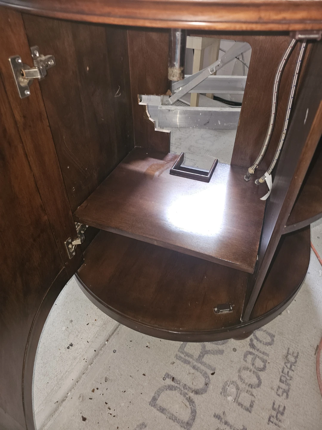 Wooden Vanity with Glass Leaf Sink - photo 4