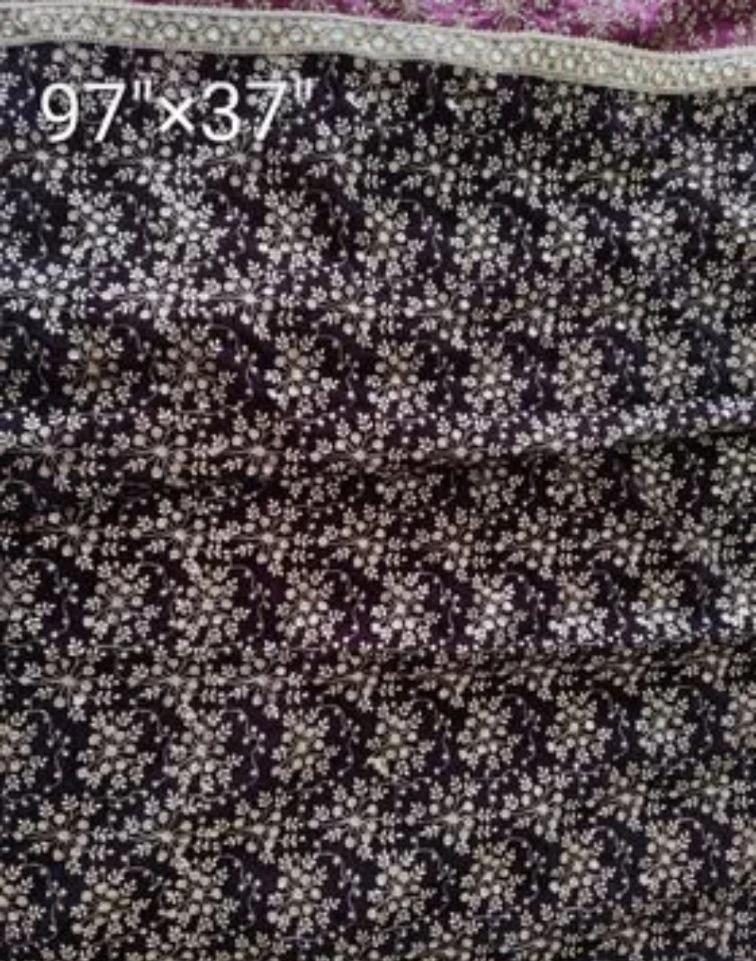 Embroidered Velvet Shawl - 97" x 37" - photo 3