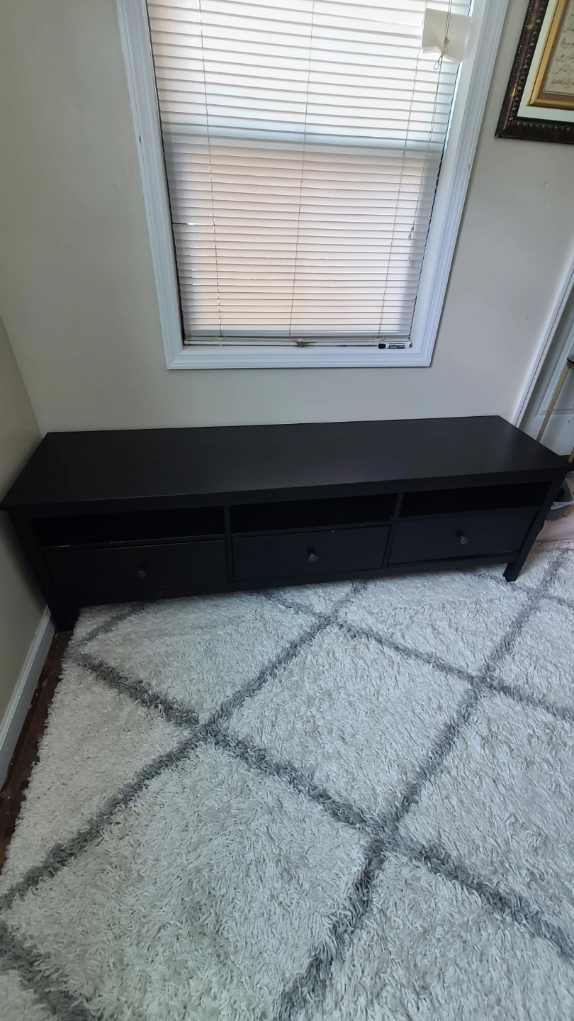 Dark Brown TV Stand with Drawers and Shelves