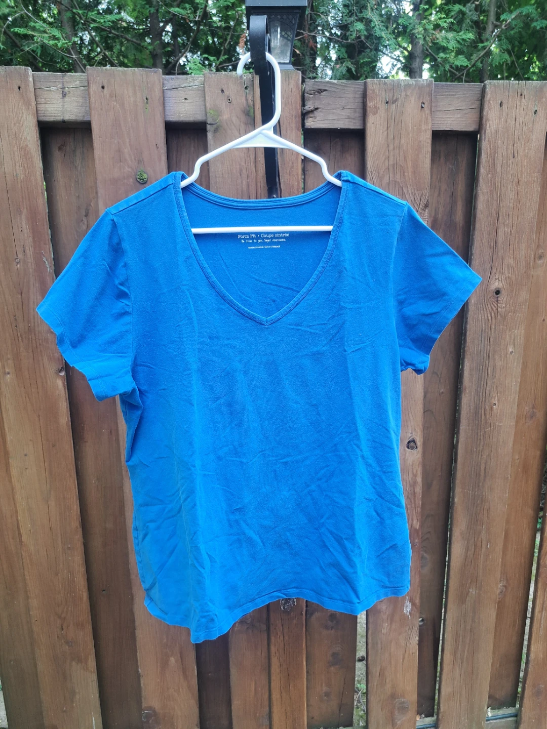 Blue V-Neck T-Shirt 1X