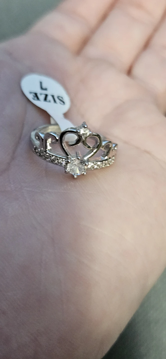 Crown Ring with Rhinestones - Size 8 and Size 7 - photo 2