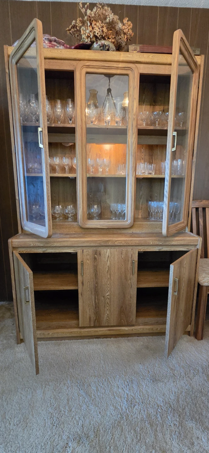 Wooden hutch with backlight