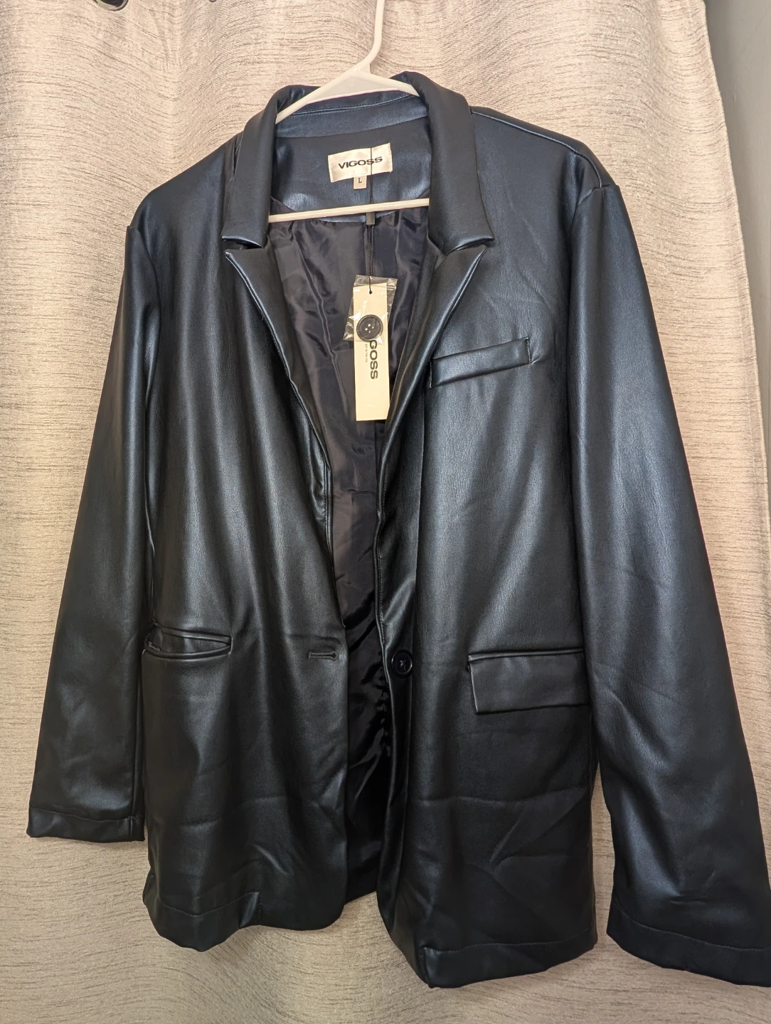 Vigoss Faux Leather Blazer Jacket