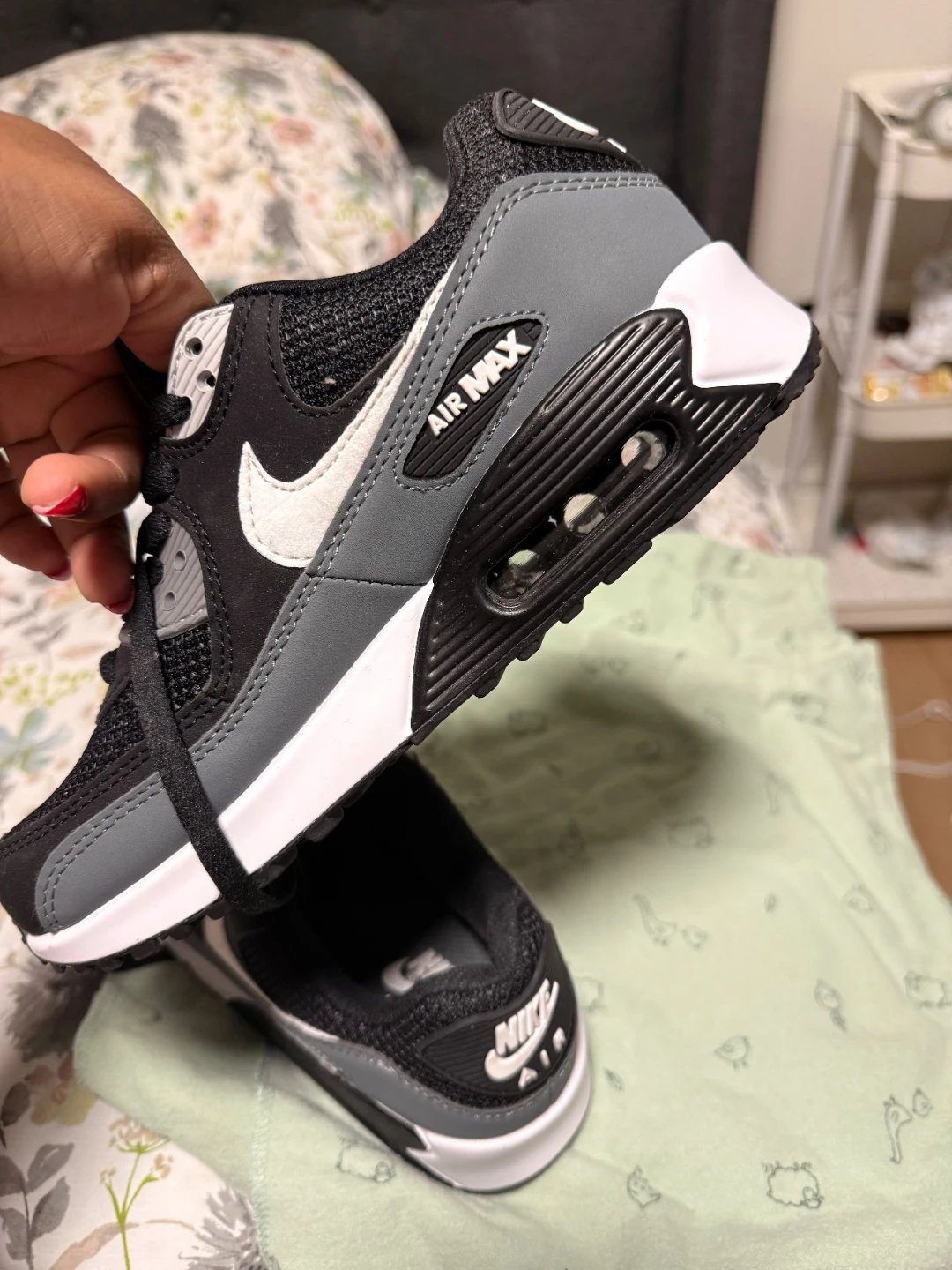 Nike Air Max 90 Shoes Black Grey White US 8