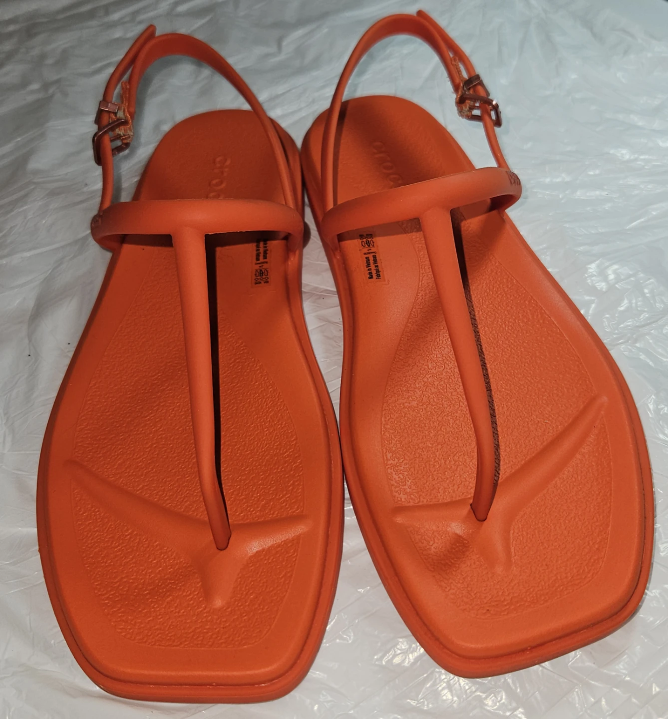 Crocs Women's Miami Orange T-Strap Sandals Size 7 - photo 2