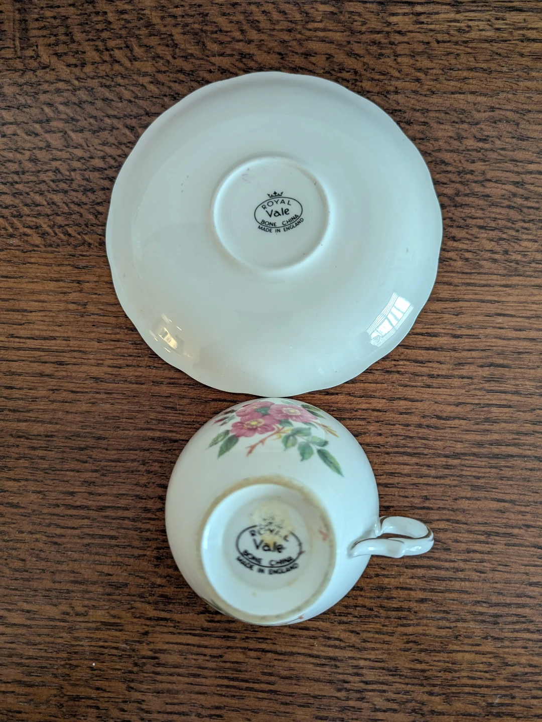 Royal Vale Bone China Pink Floral Teacup and Saucer Set - photo 2