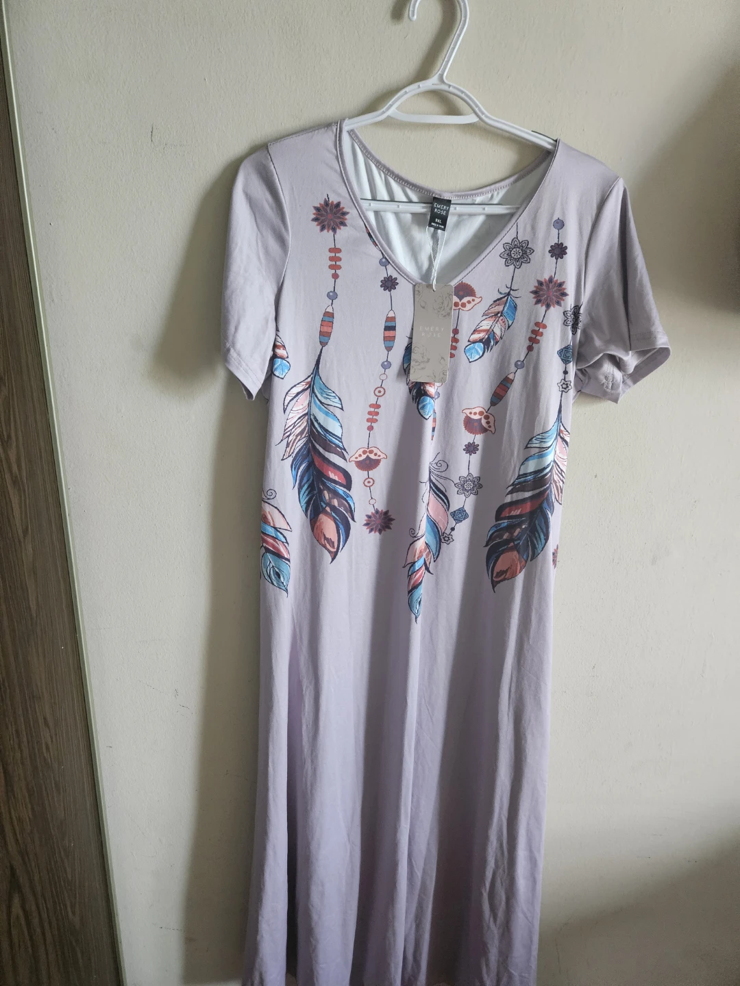XL SHEIN Maxi Dress with Feather Print - photo 2