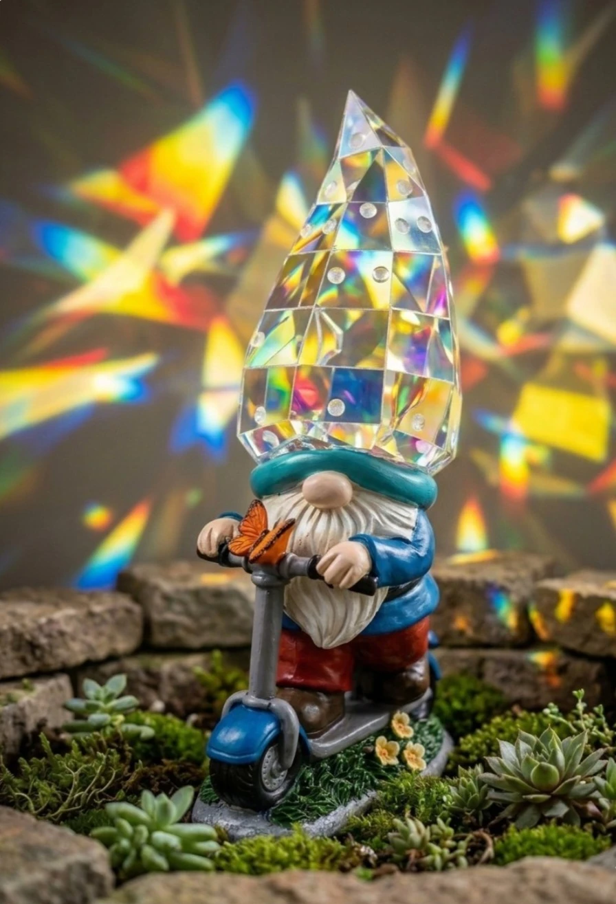 New Garden Gnome Statue on Scooter