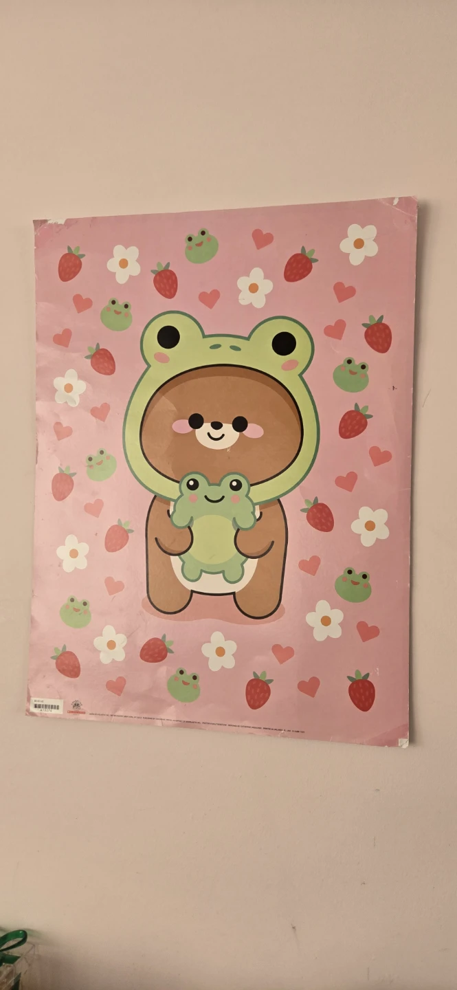 Cute Bear and Frog Poster
