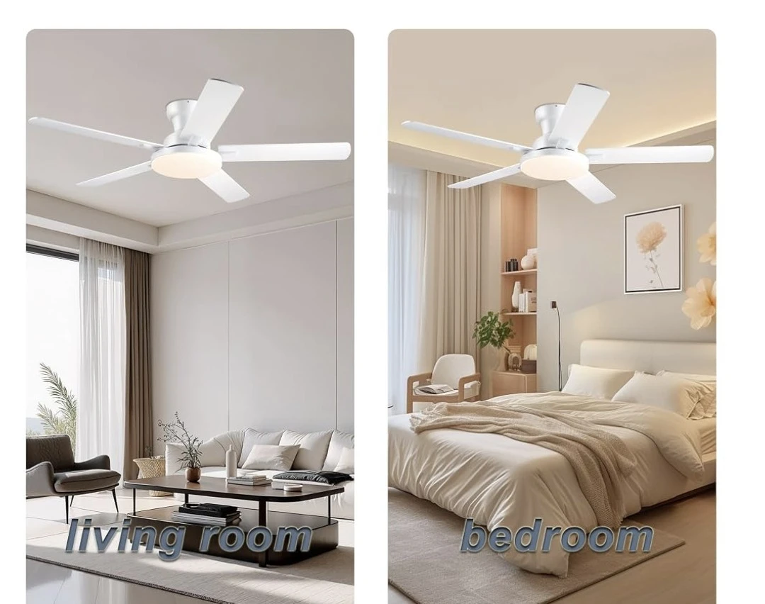 Passky Ceiling Fans with Lights, 52 inch Flush Mount Ceiling fan - photo 2