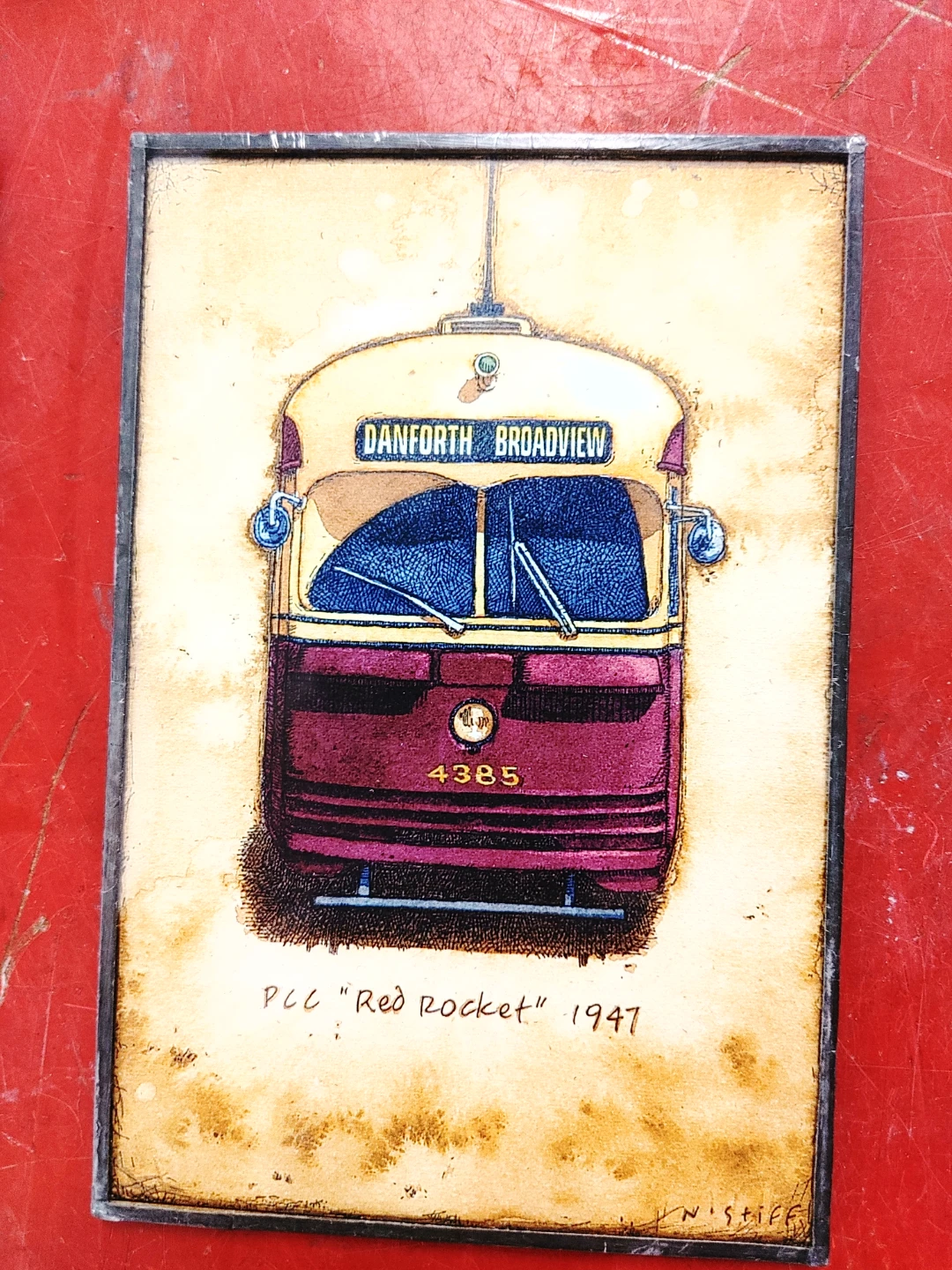 PCC Red Rocket Art Print 1947 Danforth Broadview