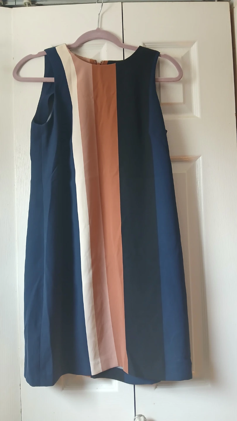 Sleeveless Color Block Shift Dress