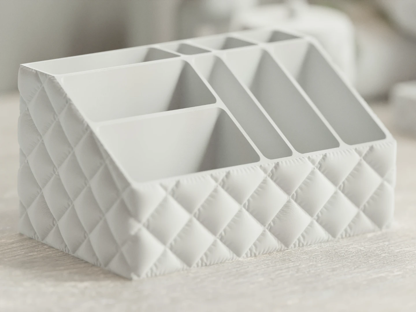 White Quilted six piece vanity set - photo 3