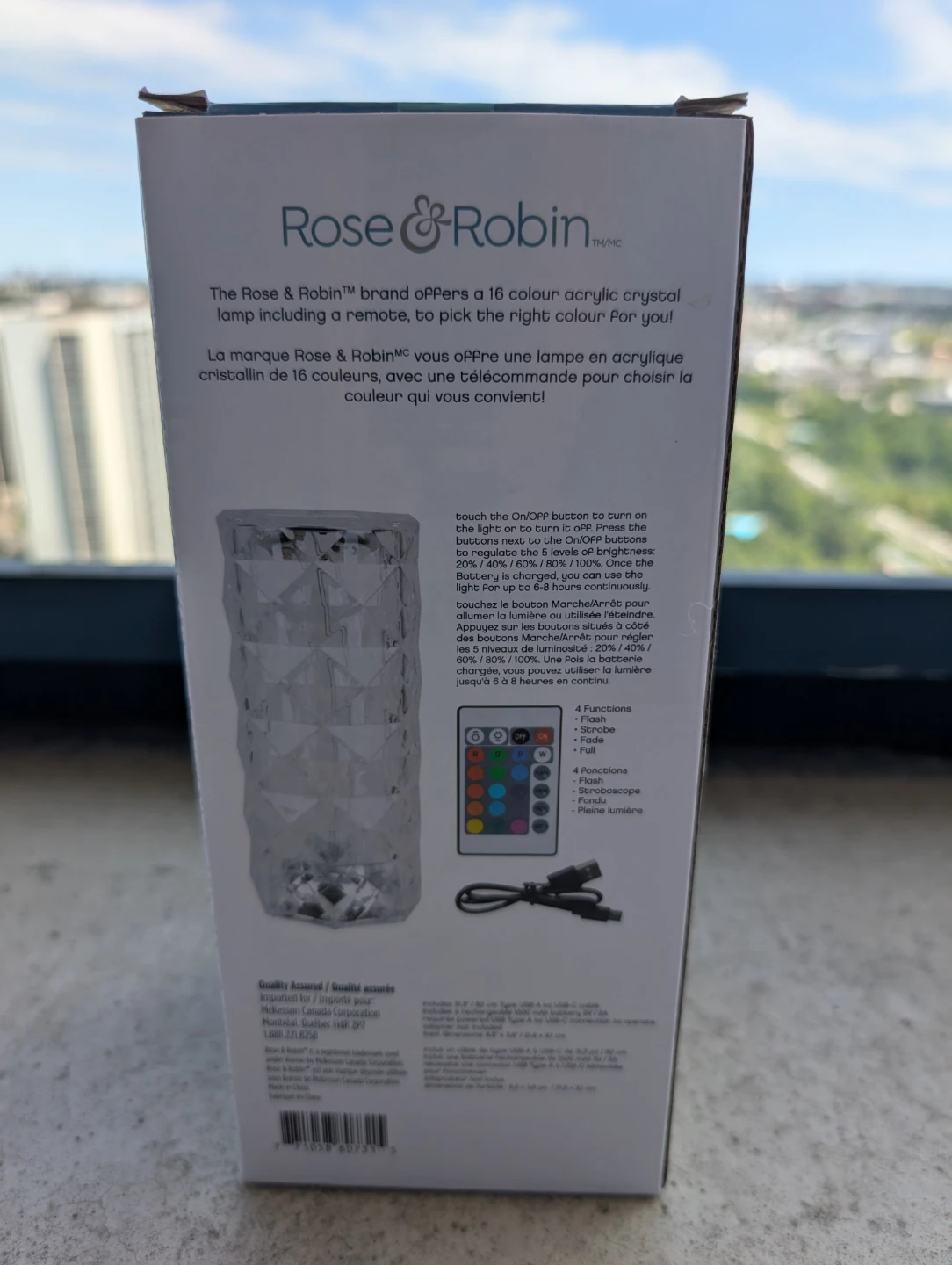 Rose & Robin Acrylic Crystal Lamp with Remote (Brand new) - photo 2