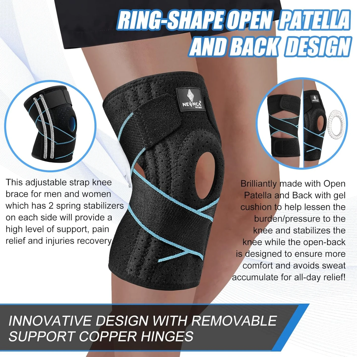 Knee Brace with Patella Gel Pad and Stabilizers Size XL - photo 4
