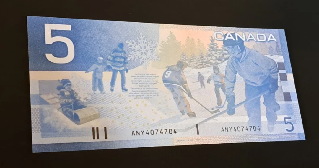 Canada $5 Bank Note, 3-Digit Radar ANY4074704 - photo 2