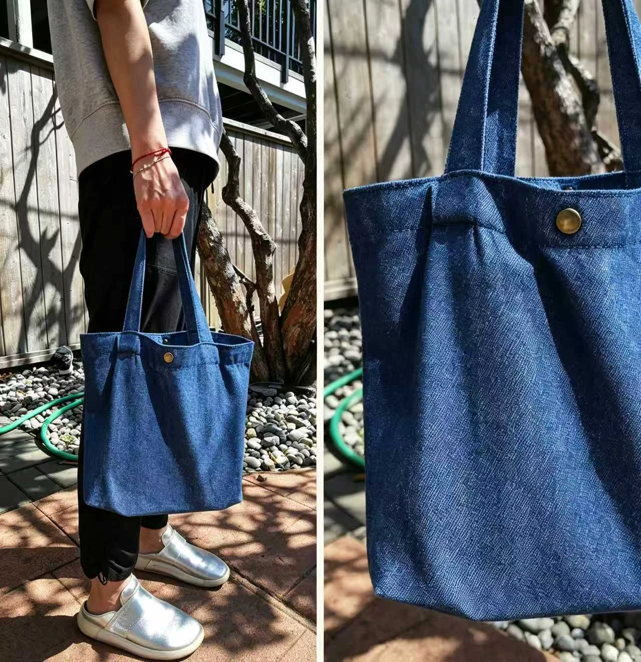 👜 Blue / dark blue mini Denim Tote Bag — New