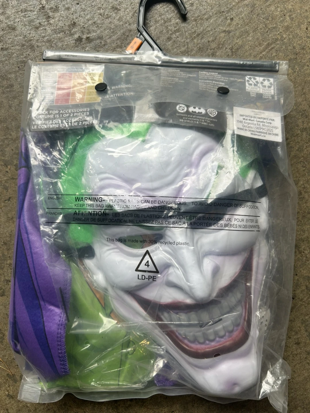 DC The Joker Boys Costume Size Medium 8-10 - photo 2