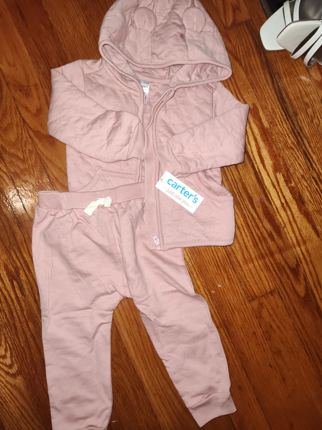Carter's Pink Quilted Hoodie & Pants Set