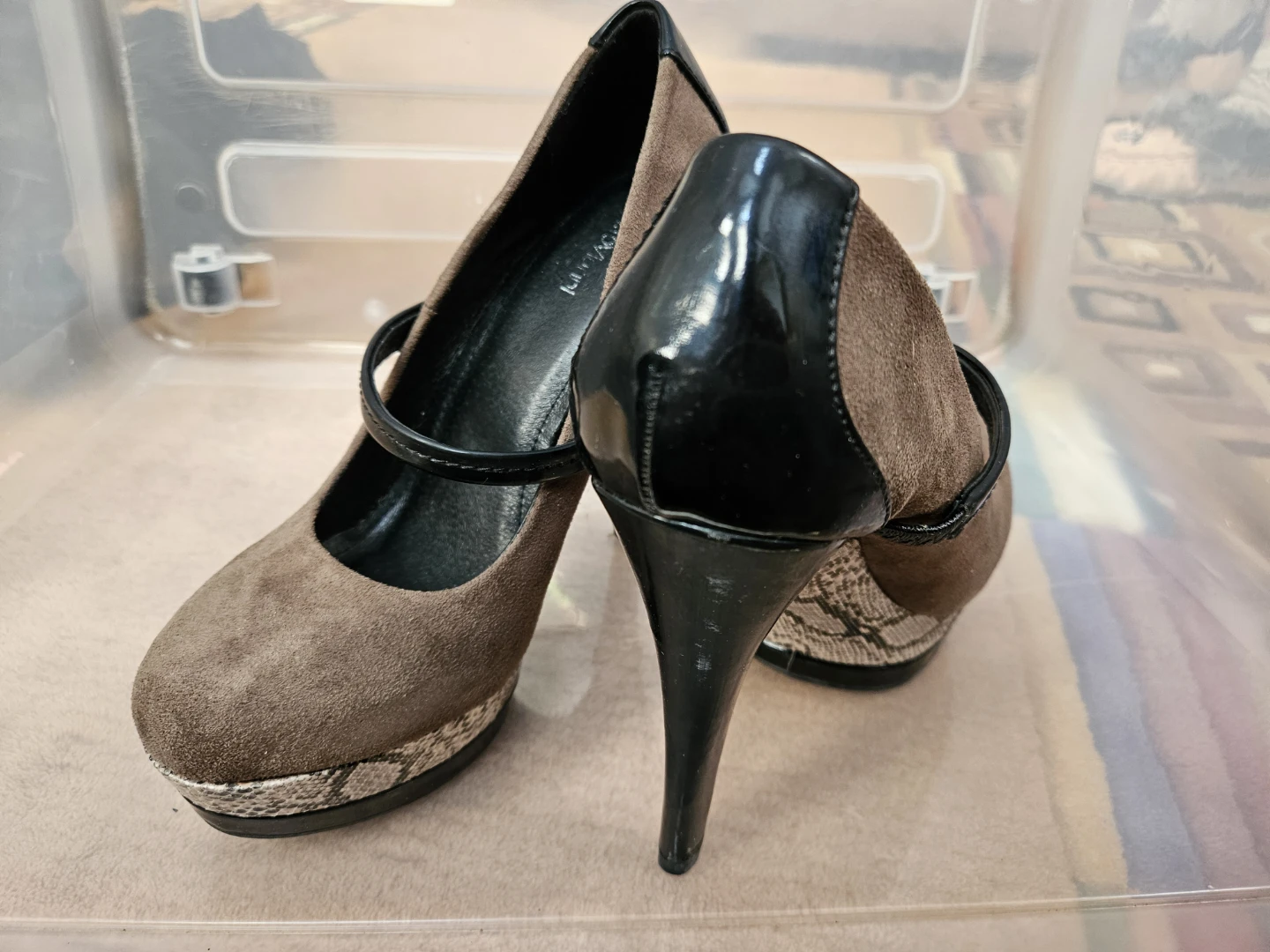 Women's Brown & Black High Heels Size 8.5 - photo 4