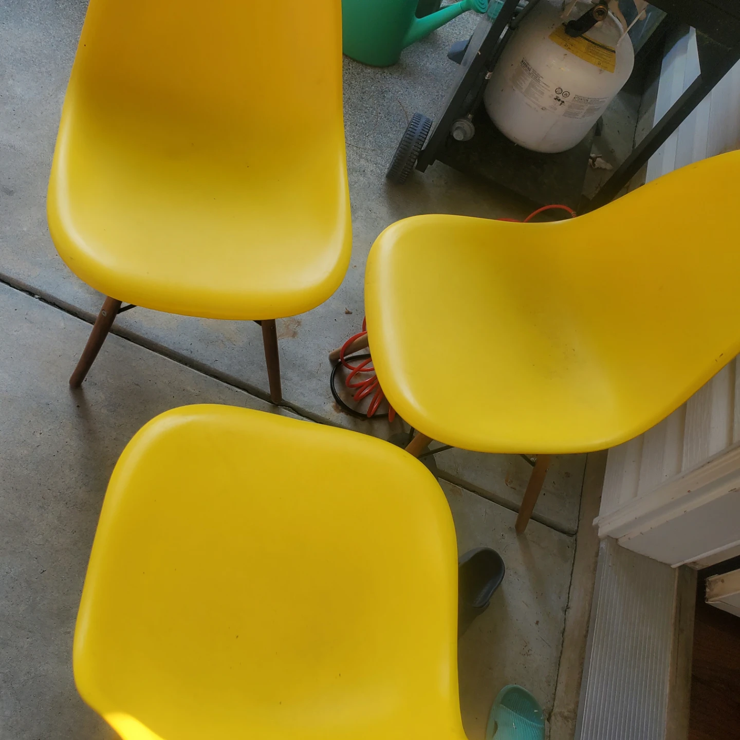 Set of 3 Yellow Accent Chairs